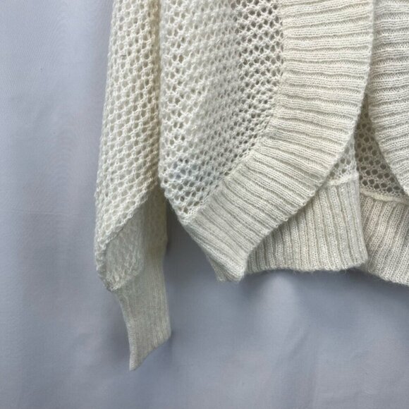 Ann Taylor Loft Cardigan Sweater Off White Long Sleeve Open Knit Petites LP - Picture 8 of 10